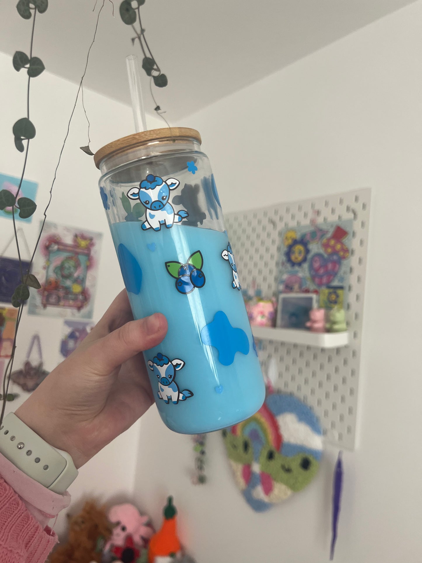 Fruit cow Libbey glass can