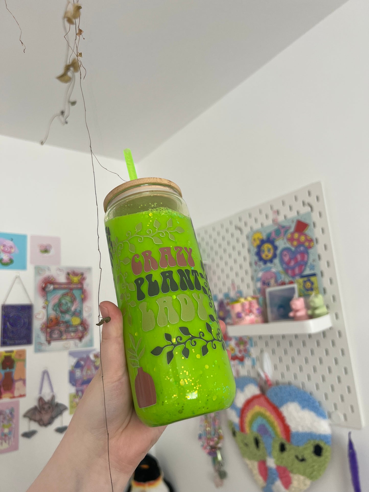Crazy plant lady green snowglobe tumbler