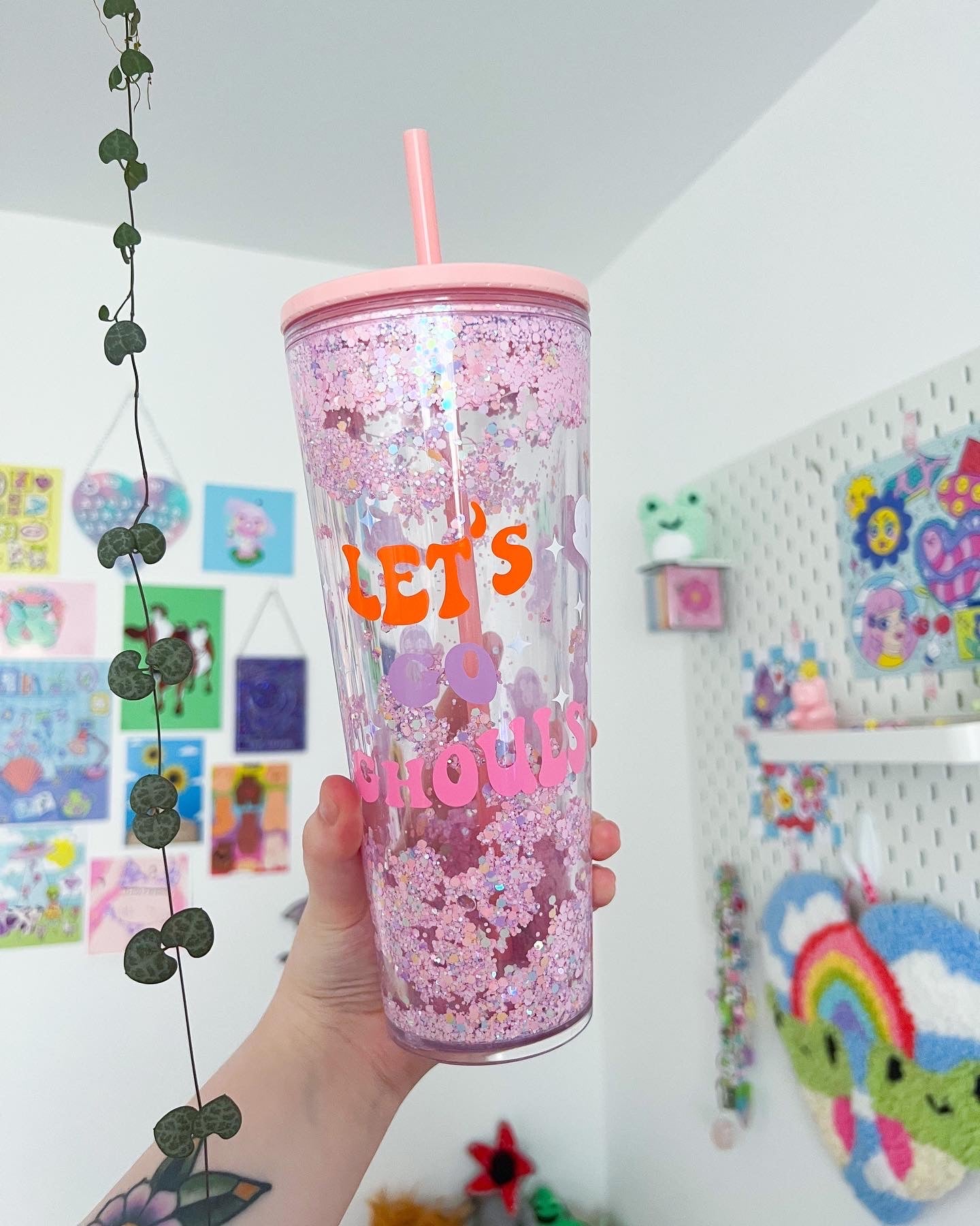 Let's go ghouls snow globe cold cup