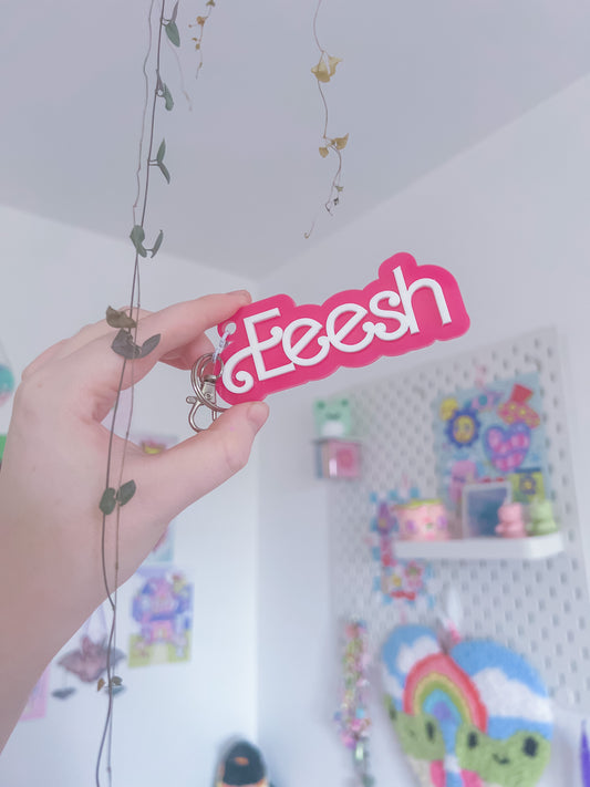 Large acrylic name keyring