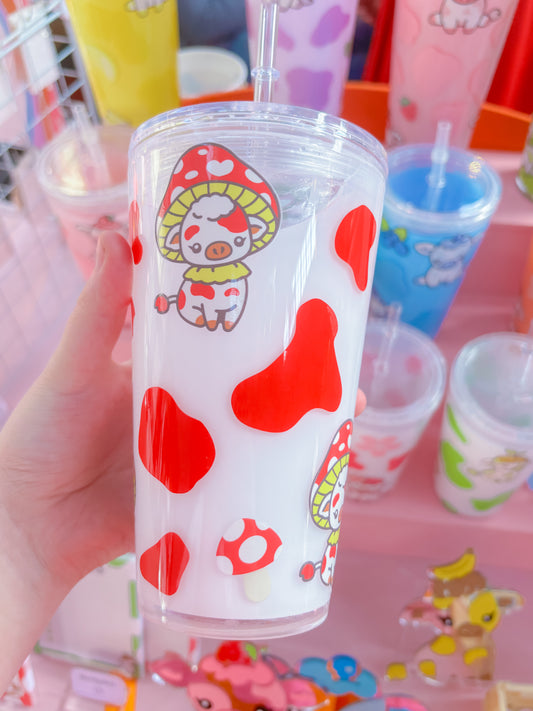 Mushie cow snowglobe tumbler