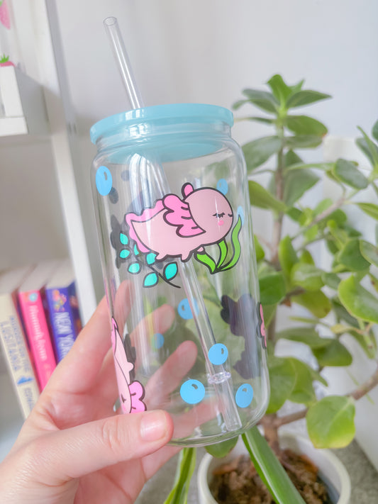 16oz axolotl Libbey glass can