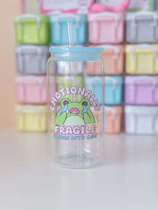 Emotional froggy glass can