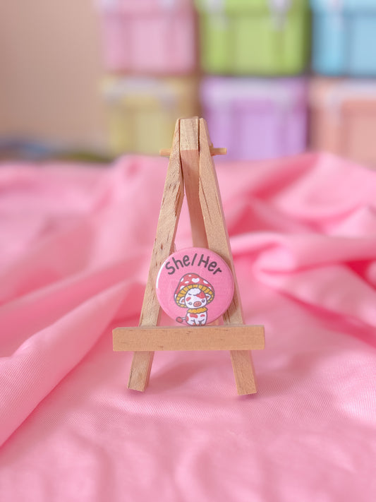 CUSTOM cow pronoun pin badge