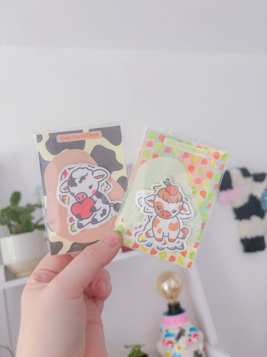 Kawaii cow sticker pack