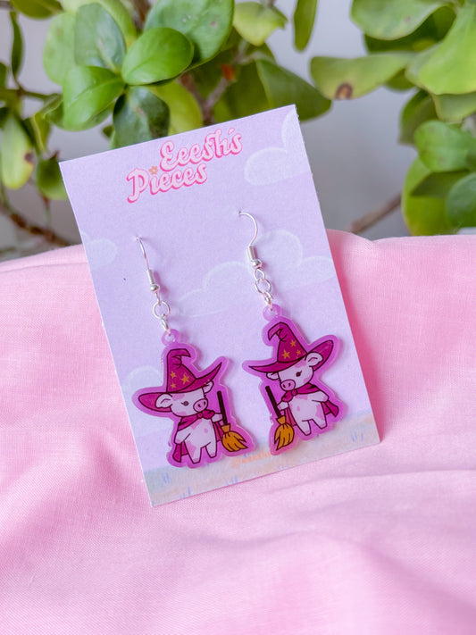 Witch cow earrings