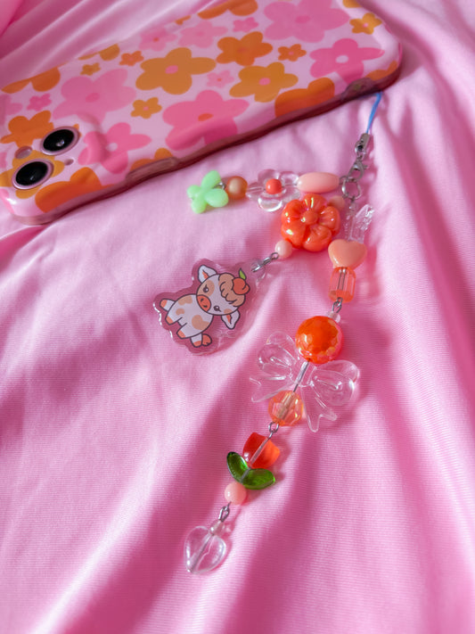 Fruit cow phone charm
