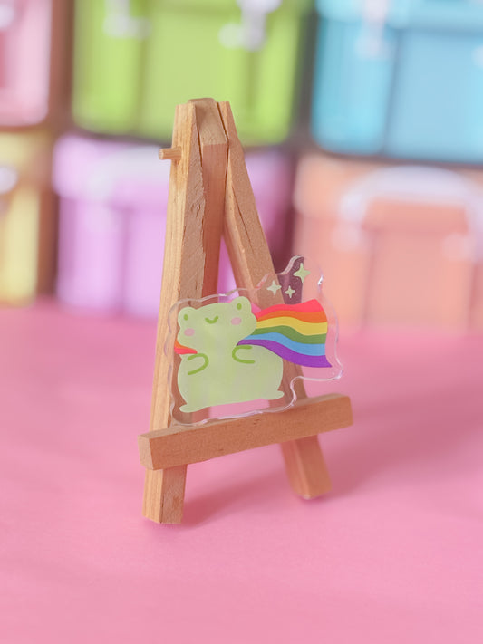 LGBTQ+ pride froggy pin