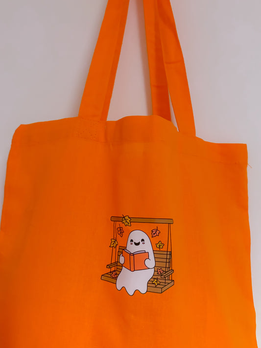 Bookish ghost tote bag