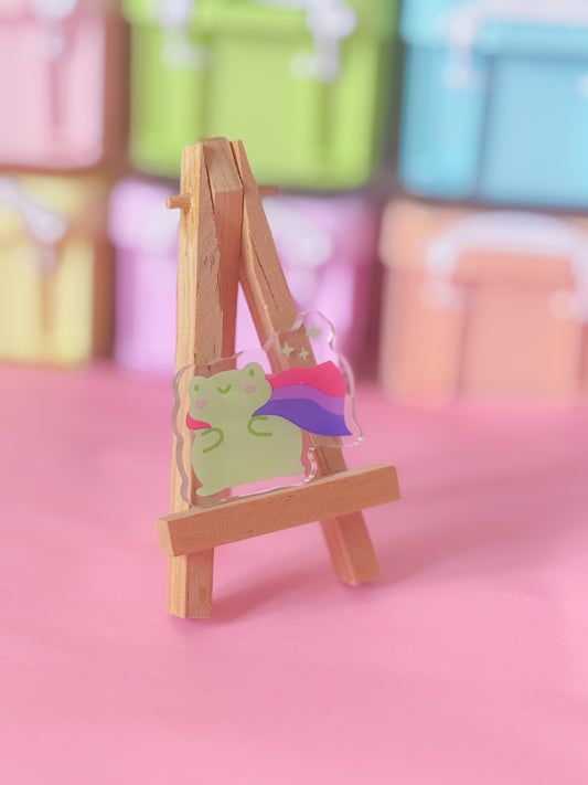 Bisexual pride froggy pin