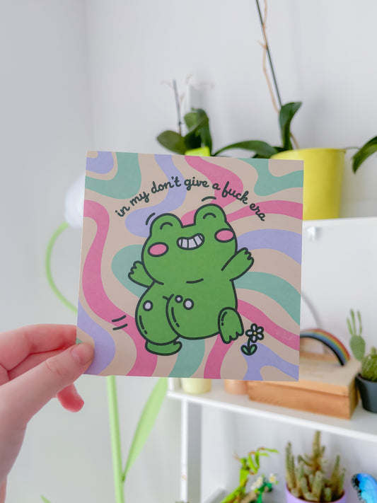 No fucks froggie square print