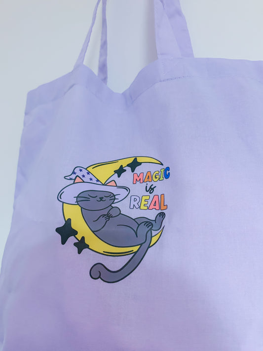 Witchy cat tote bag