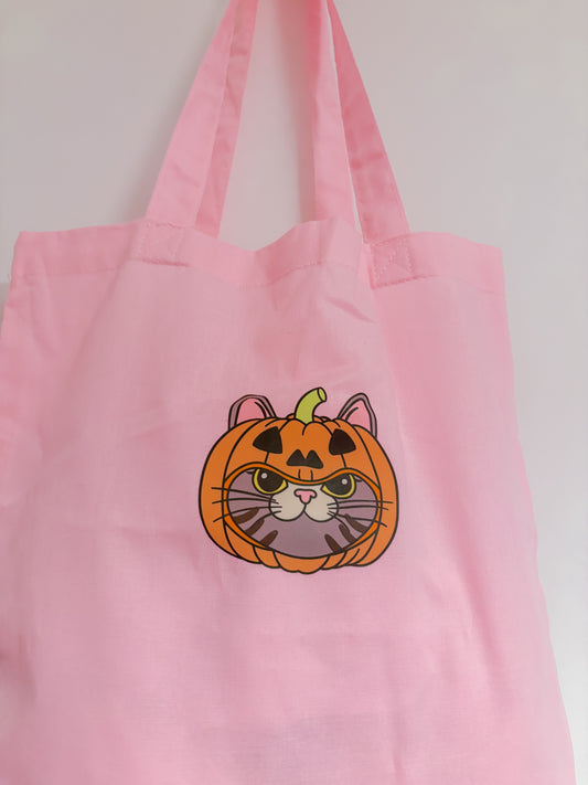 Pumpkin kitty tote bag