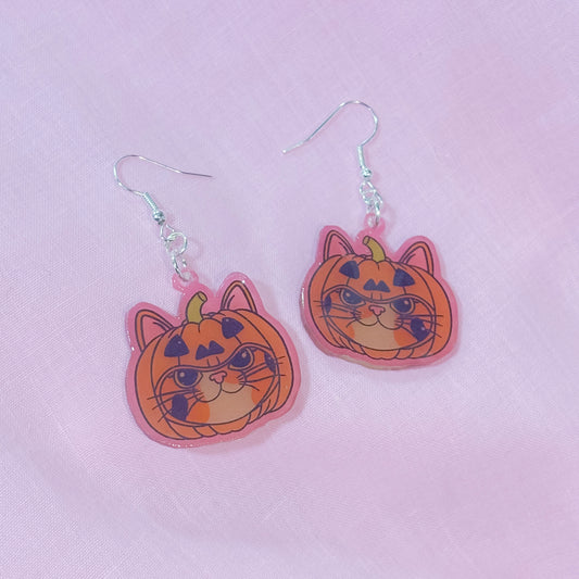 Pumpkin cats earrings