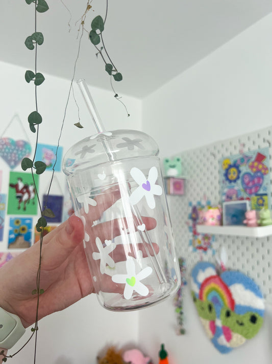 450ml daisy hearts dome glass