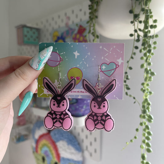 Pastel bondage bunny earrings