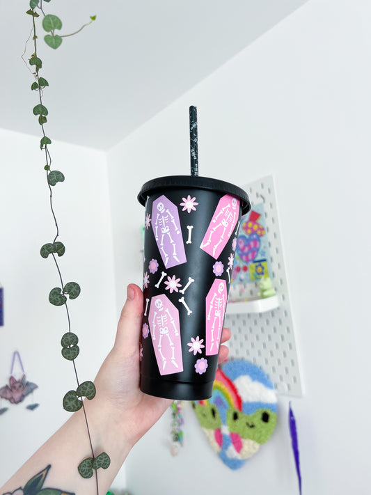 Silly skeletons pastel tumbler